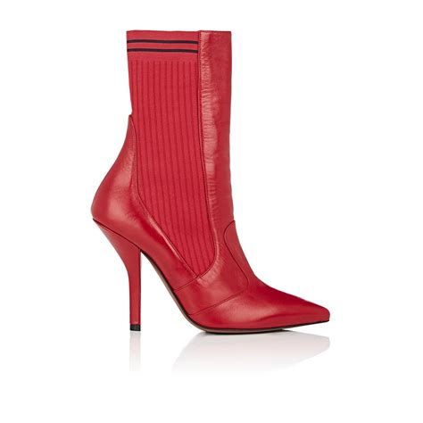 fendi red ankle boots|Fendi thigh high sock boots.